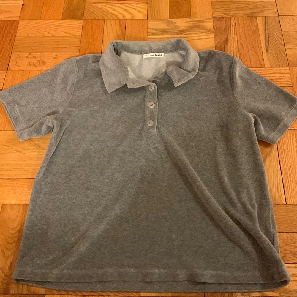 Reformation Jeans Gray Terry Cloth T Shirt Size Small